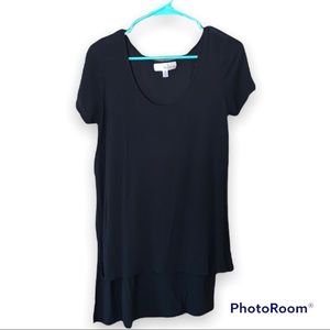 🖤✨Derek Heart Black high-slit high-low T-Shirt